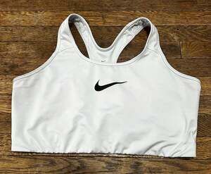 Nike Women's Plus Size 3X Dri-FIT Swoosh Non-Padded Light Blue/Gray Sports Bra B
